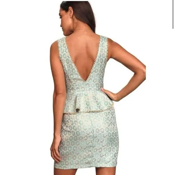 Lulus Afternoon Affair Blue peplum Mini Dress - Picture 3 of 11